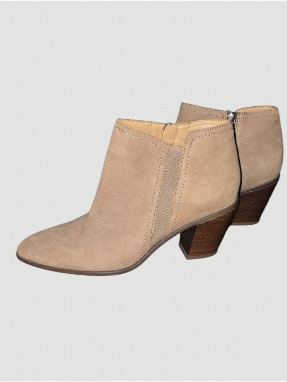 Franco Sarto‎ Shoes Womens Size 8 Taupe Suede-Look Pointed Ankle Booties Stylish